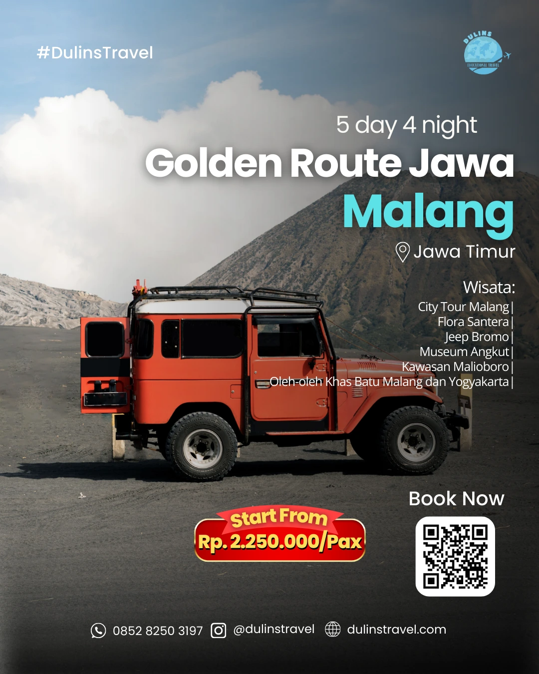 Promo Paket Wisata Golden Route Jawa Timur Malang Dulins Travel